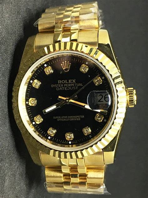 rolex gold schwarzes zifferblatt 1990 datejust|Rolex Datejust 1996 price.